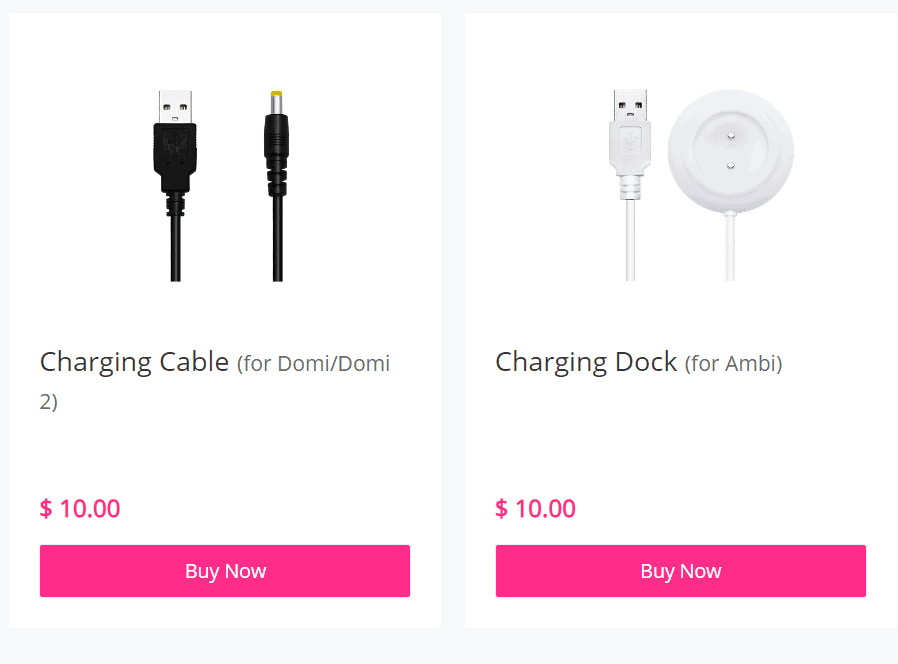 Two lush charging cables